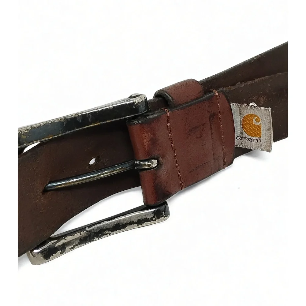 Carhartt 2203 Leather Belt Size 38 Mens Utility Workwear Minimalist Streetwear